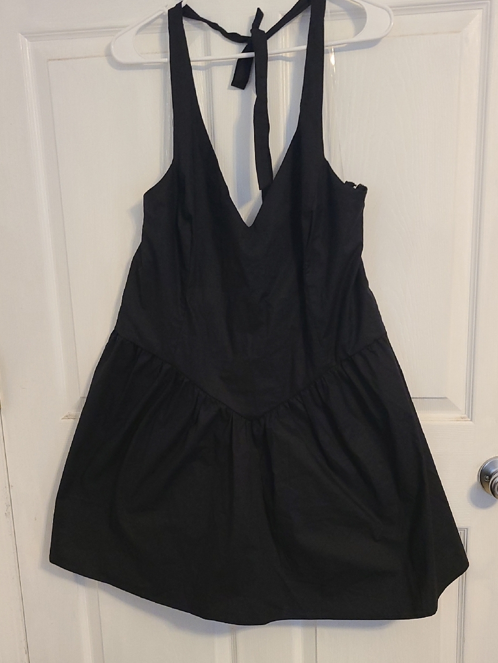 wild fable Black Halter Tie-Back Mini Dress